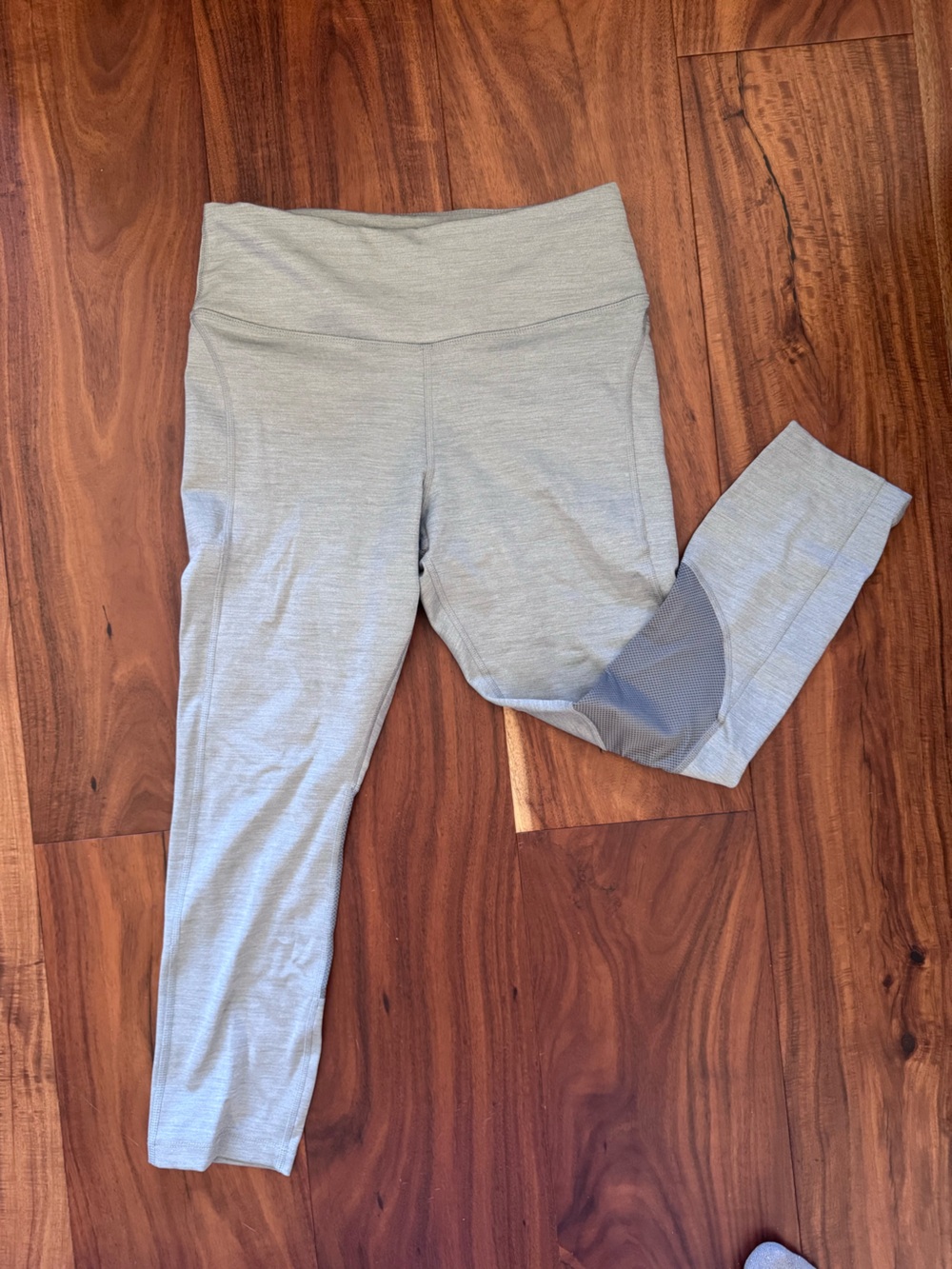 Nike Light Gray High-Rise Mesh-Panel Leggings